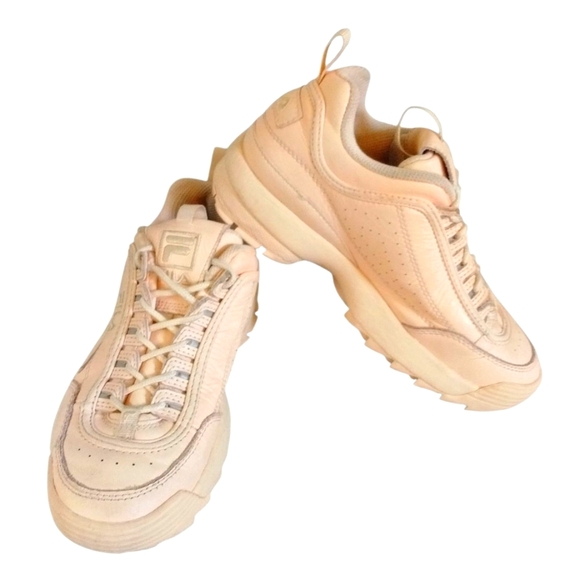 FILA Disruptor II Premium Sneakers Light Pink/Peach Tennis Shoes Size 6.5 - Picture 1 of 12
